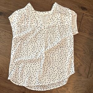 Monday Sz S Fun White black Polka Dot Women's Top